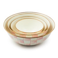 Rosy Check Enamel Everyday Bowl