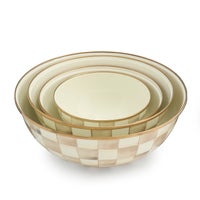 Mocha Check Enamel Everyday Bowl