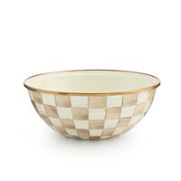 Mocha Check Enamel Everyday Bowl