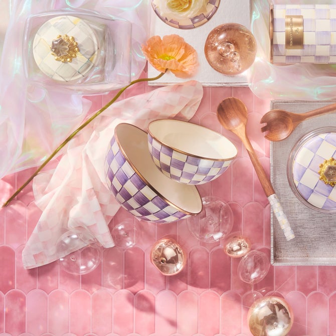 Violet Check Medium Everyday Bowl image number 3