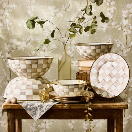 Mocha Check Large Everyday Bowl