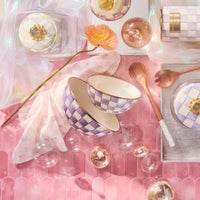 Violet Check Large Everyday Bowl