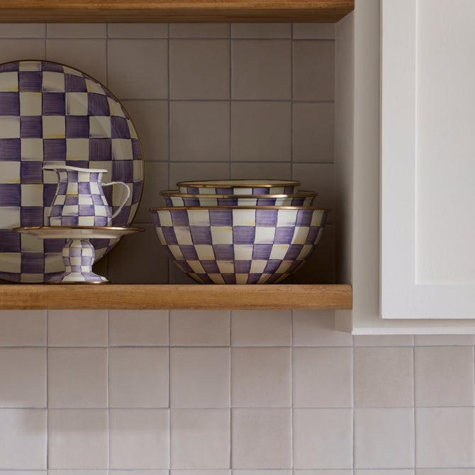 Violet Check Large Everyday Bowl image number 2