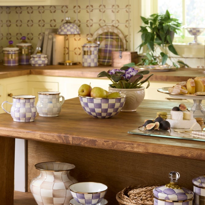 Violet Check Large Everyday Bowl image number 4