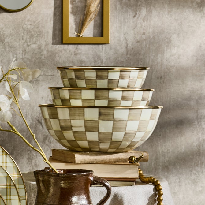 Mocha Check Extra Large Everyday Bowl image number 4