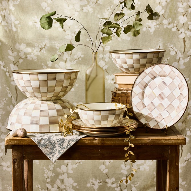 Mocha Check Extra Large Everyday Bowl image number 5