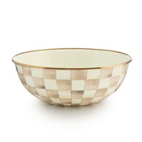 Mocha Check Enamel Everyday Bowl