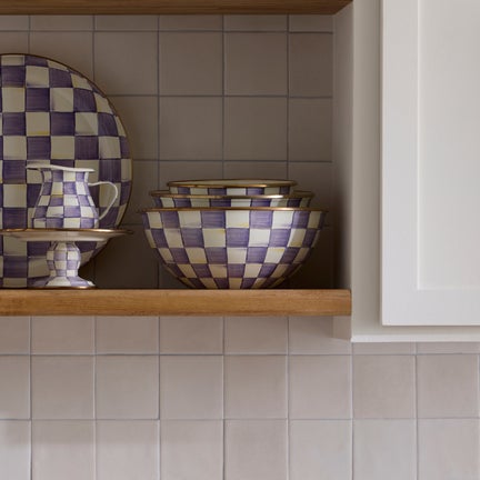 Violet Check Extra Large Everyday Bowl