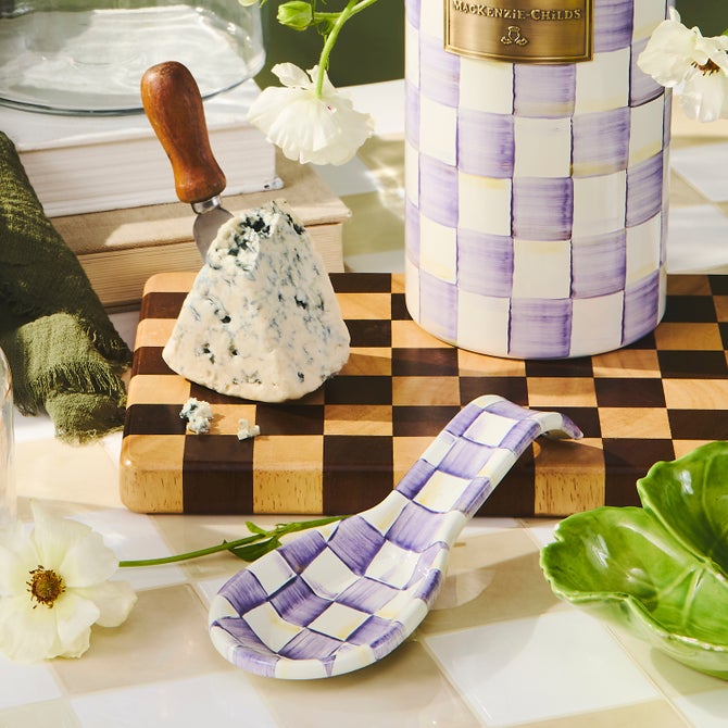 Violet Check Spoon Rest image number 1