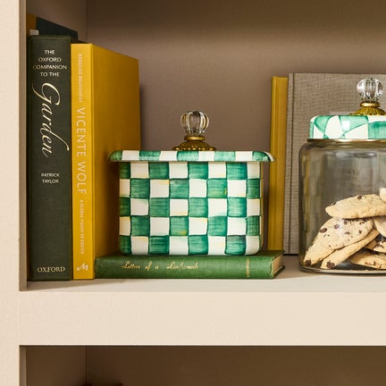 Emerald Check Recipe Box