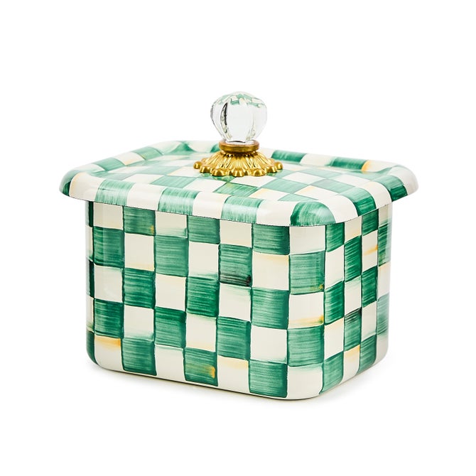 Emerald Check Recipe Box image number 0
