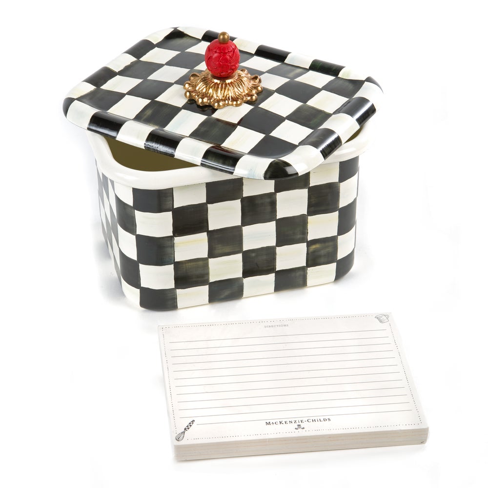 MacKenzie-Childs Courtly Check Recipe Box - alternate view