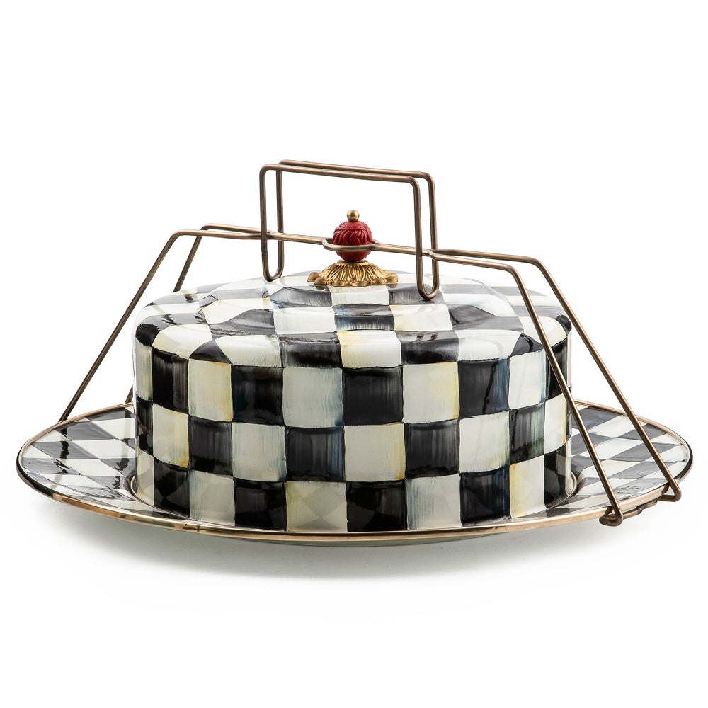 Enamel Cake Carrier - Courtly Check mackenzie-childs Panama imagen 1