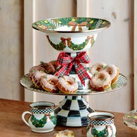 Evergreen Enamel Pedestal Platter - Large