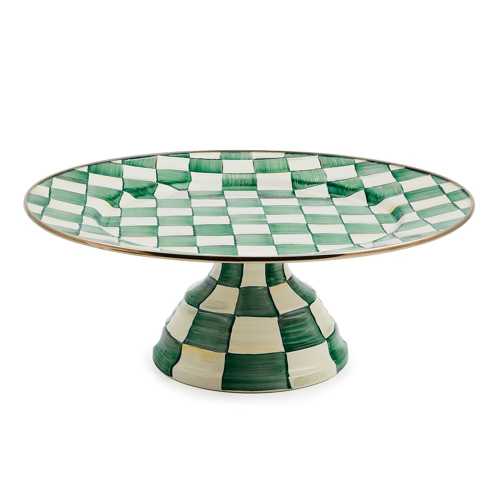 Check Pedestal Platter - Emerald Check, Large mackenzie-childs Panama imagen 1