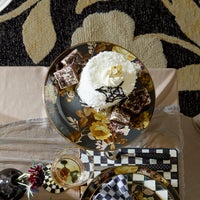 Wild Rose Brown Large Pedestal Platter