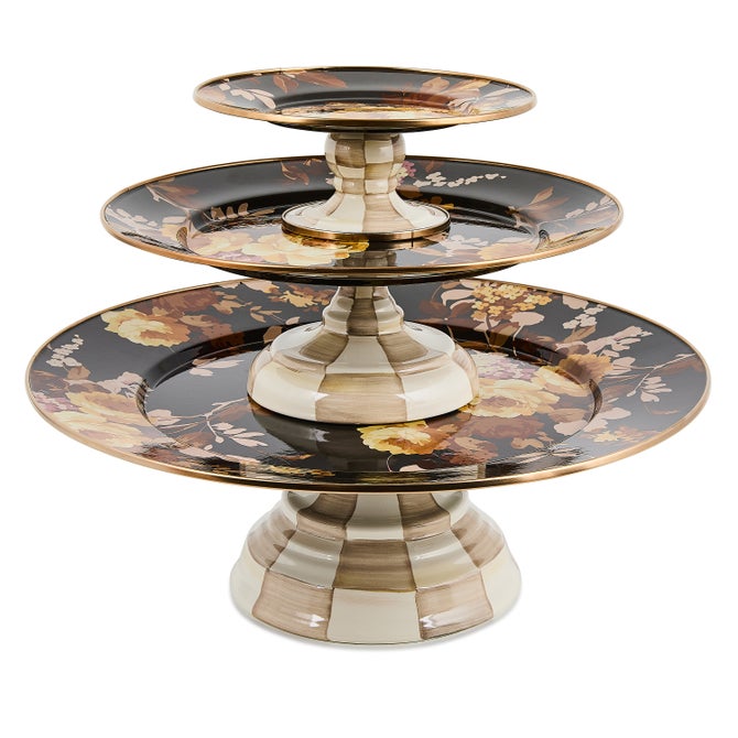 Wild Rose Brown Large Pedestal Platter image number 2