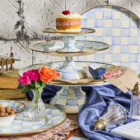 Sky Check Large Pedestal Platter