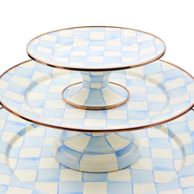 Sky Check Large Pedestal Platter image number 3