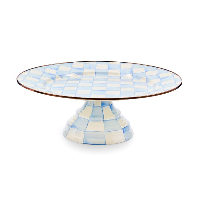 Sky Check Large Pedestal Platter image number 0