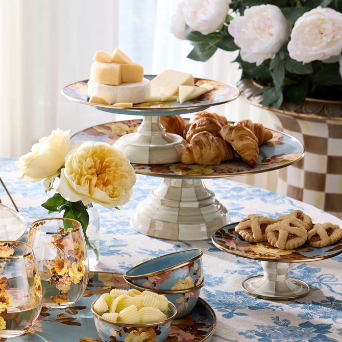 Wild Rose Slate Large Pedestal Platter image number 1