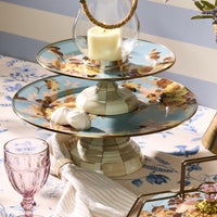 Wild Rose Slate Large Pedestal Platter