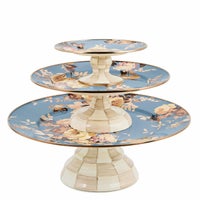 Wild Rose Slate Large Pedestal Platter