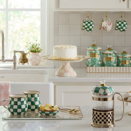 Wildflowers Pink Large Pedestal Platter