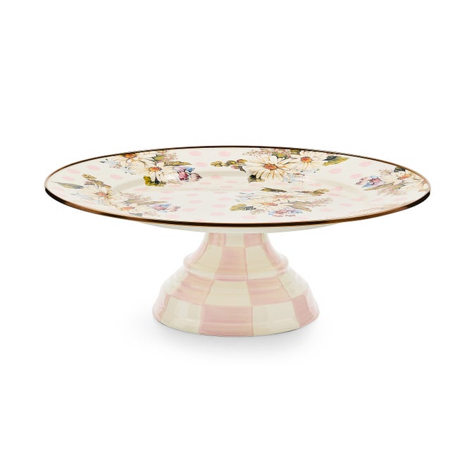 Wildflowers Pink Large Pedestal Platter image number 0