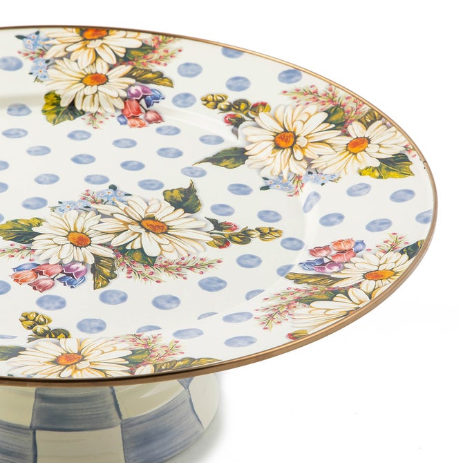 Wildflowers Blue Large Pedestal Platter image number 3