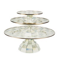 Sterling Check Large Pedestal Platter