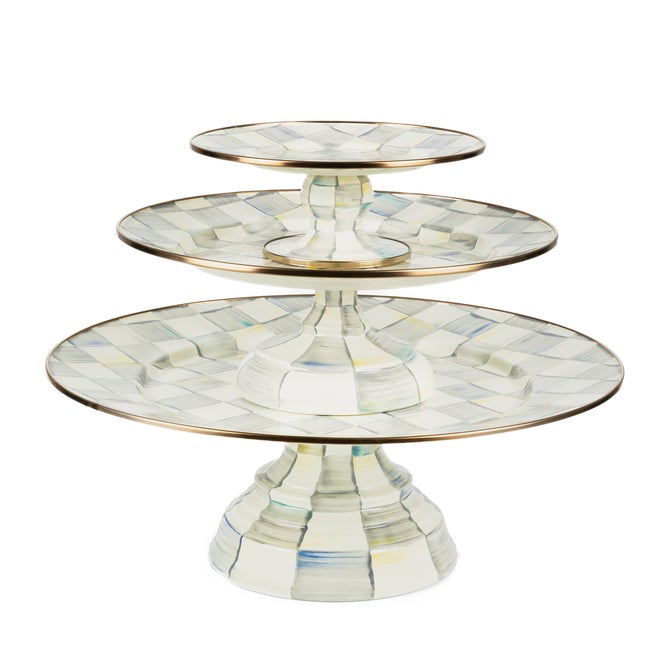 Sterling Check Large Pedestal Platter image number 3