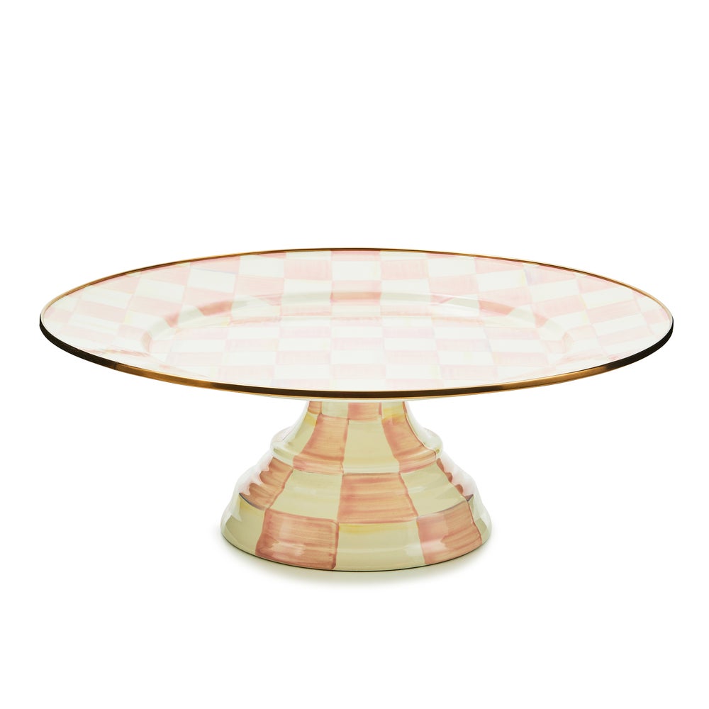 Check Pedestal Platter - Rosy Check, Large mackenzie-childs Panama imagen 1