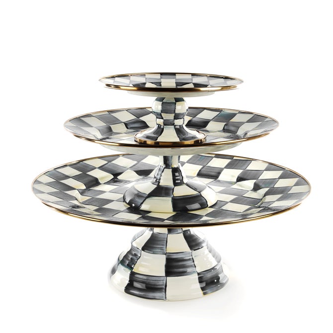 Courtly Check Pedestal Platters, Set of 3 image number 0