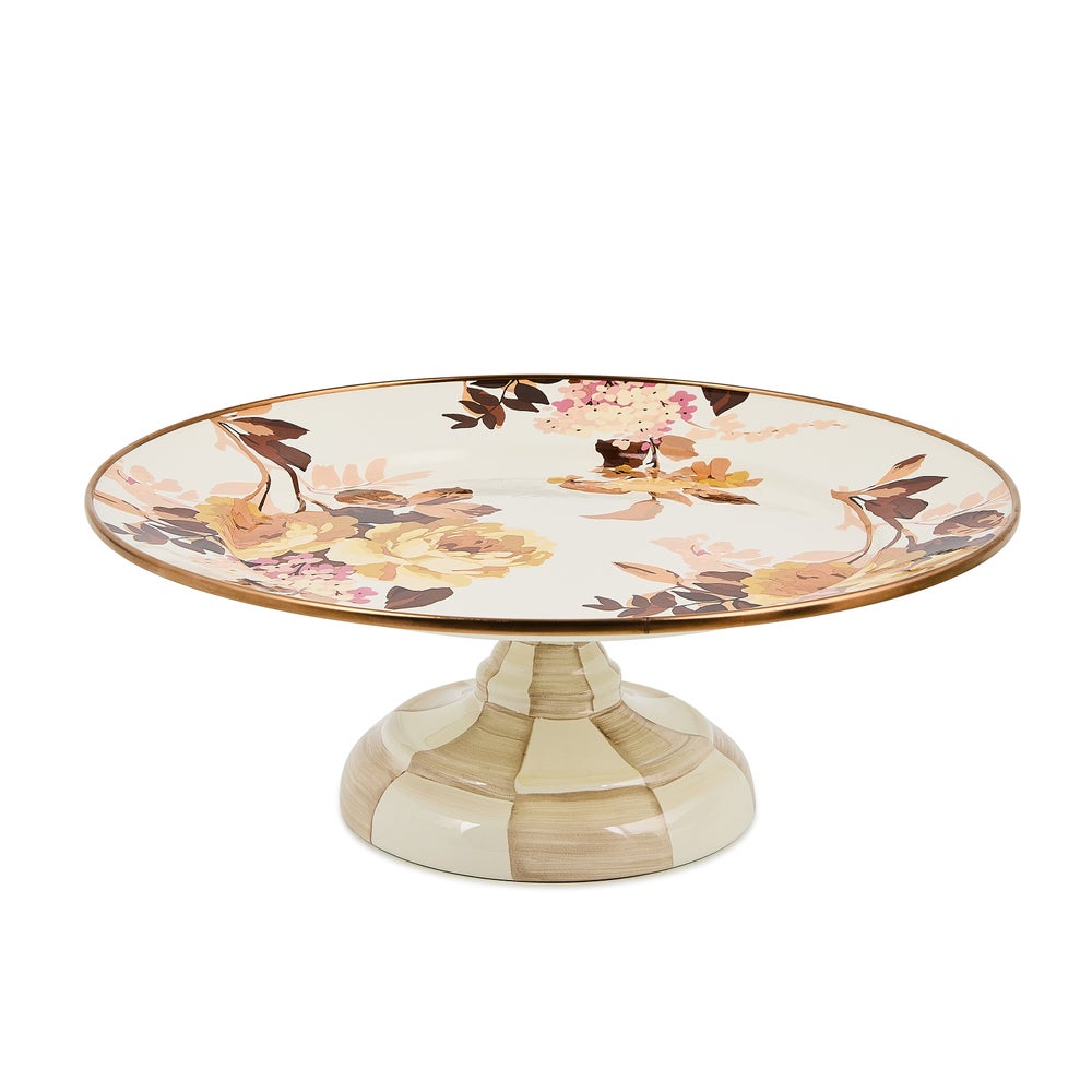 Wild Rose White Small Pedestal Platter mackenzie-childs Panama imagen 1