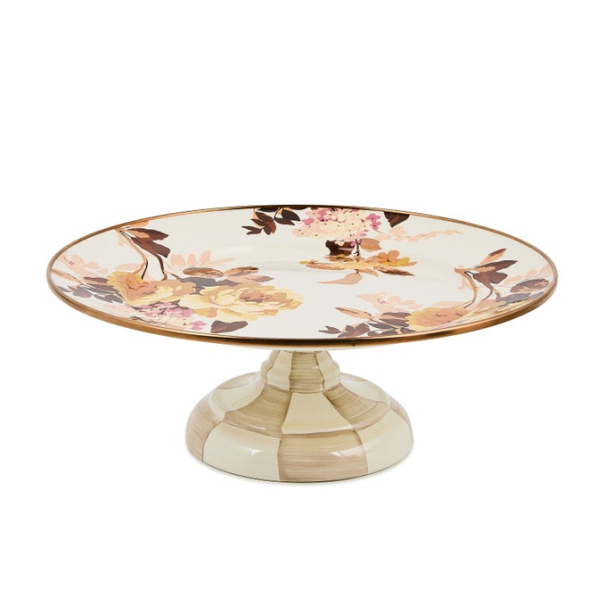 Wild Rose White Small Pedestal Platter image number 0