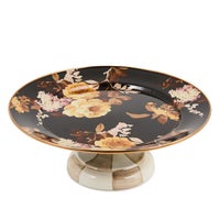 Wild Rose Brown Small Pedestal Platter