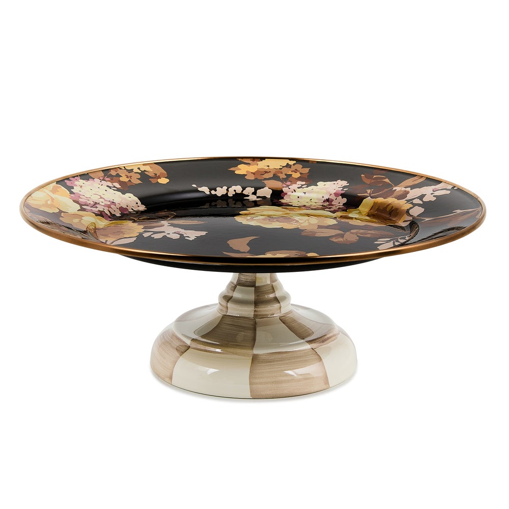 Wild Rose Brown Small Pedestal Platter mackenzie-childs Panama imagen 1