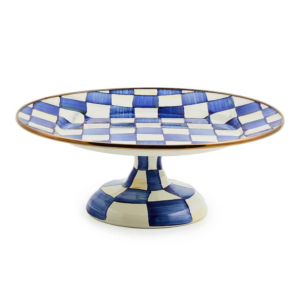 Check Pedestal Platter - Royal Check, Small mackenzie-childs Panama imagen 1