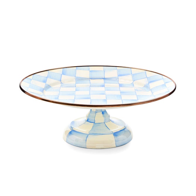 Sky Check Small Pedestal Platter image number 0