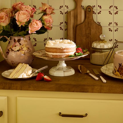 Wild Rose Mauve Small Pedestal Platter