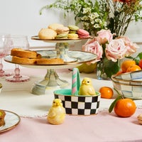 Sterling Check Small Pedestal Platter