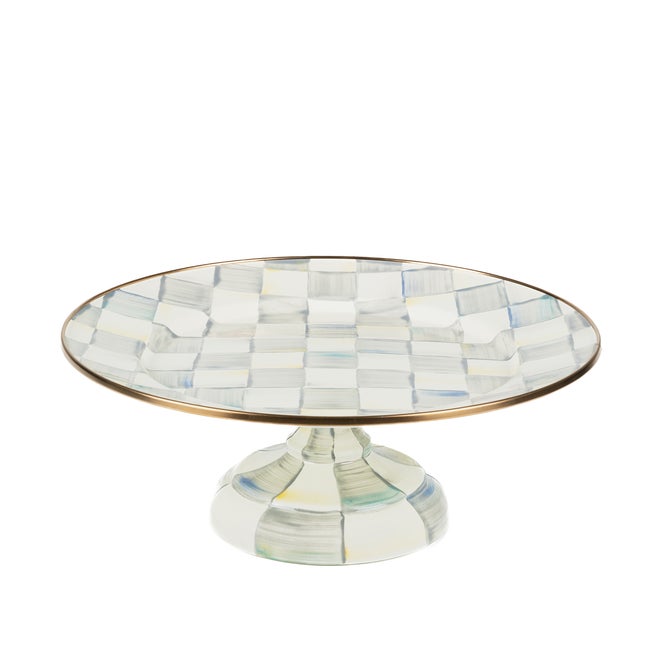 Sterling Check Small Pedestal Platter image number 0