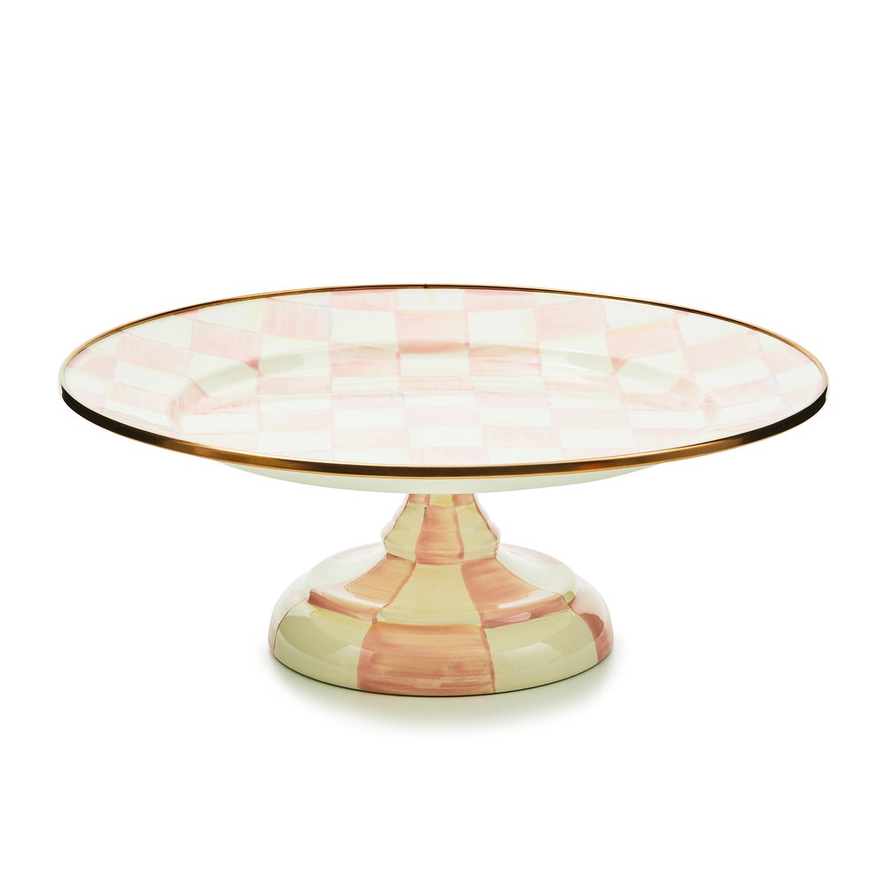 Check Pedestal Platter - Rosy Check, Small mackenzie-childs Panama imagen 1
