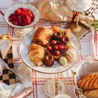 Mocha Check Small Pedestal Platter