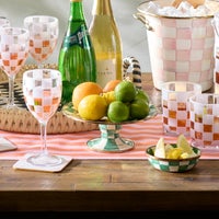 Emerald Check Mini Pedestal Platter