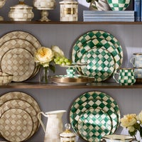 Emerald Check Mini Pedestal Platter