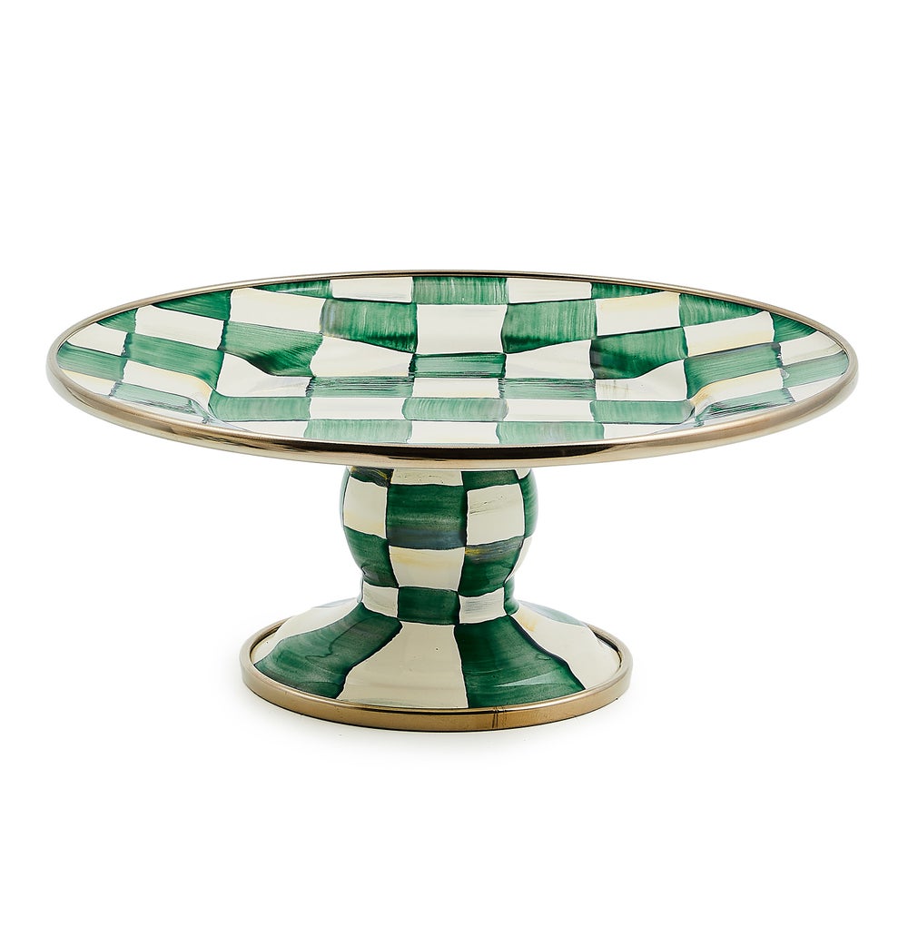Check Pedestal Platter - Emerald Check, Mini mackenzie-childs Panama imagen 1