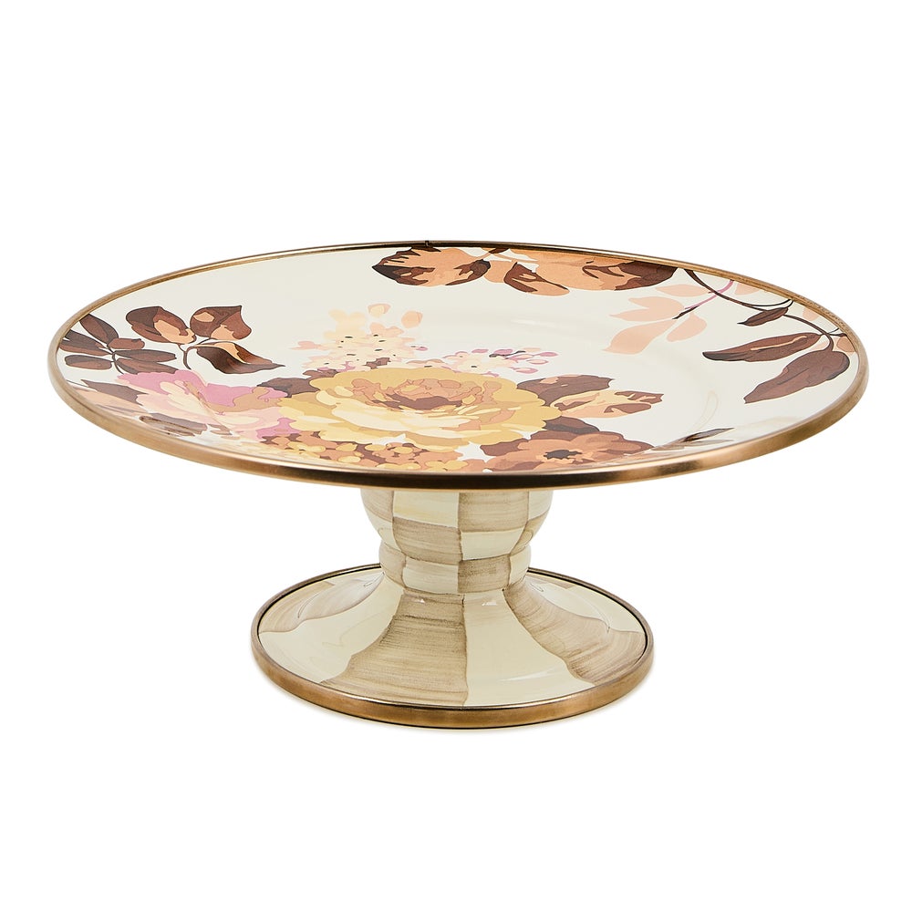 Wild Rose White Mini Pedestal Platter mackenzie-childs Panama imagen 1