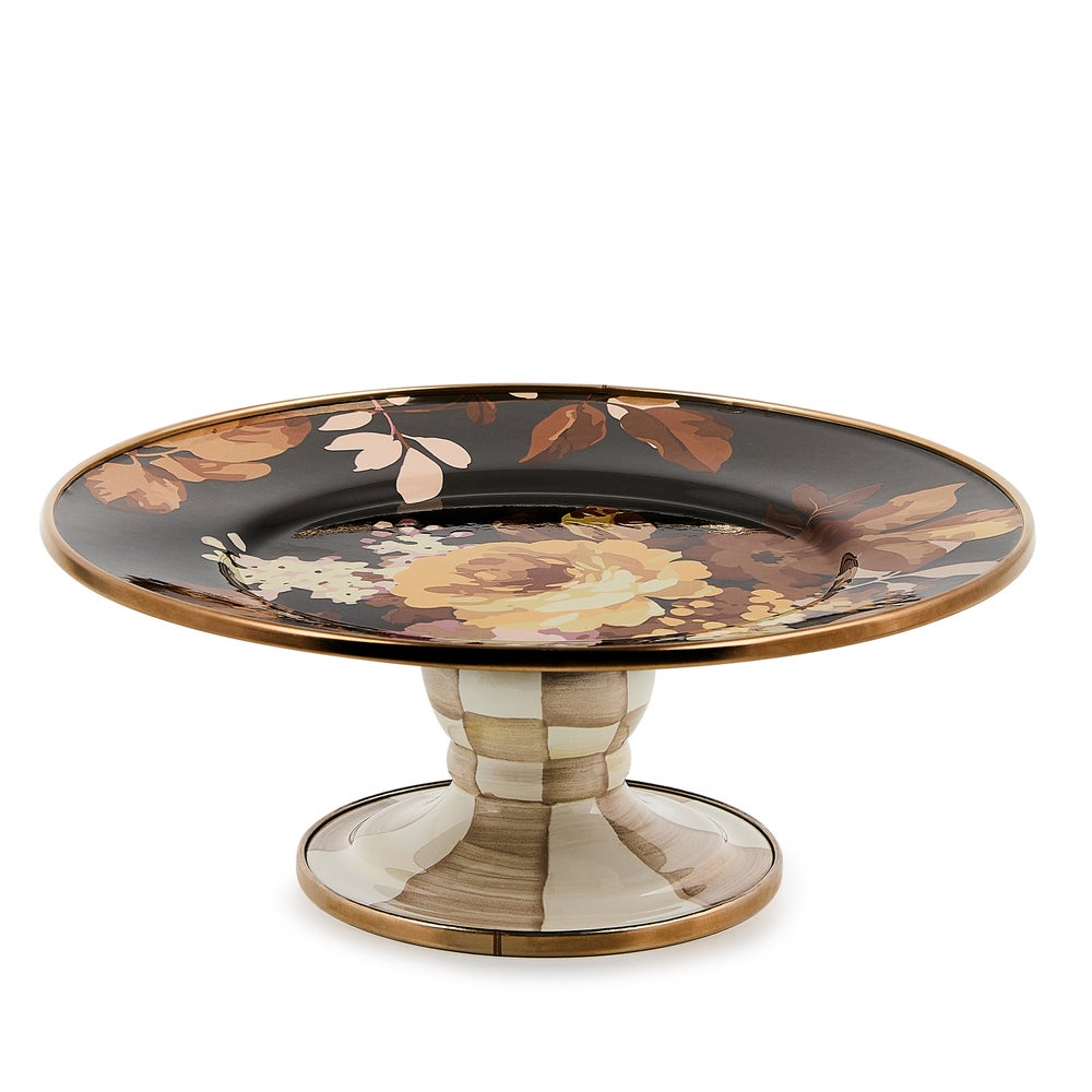 Wild Rose Brown Mini Pedestal Platter mackenzie-childs Panama imagen 1